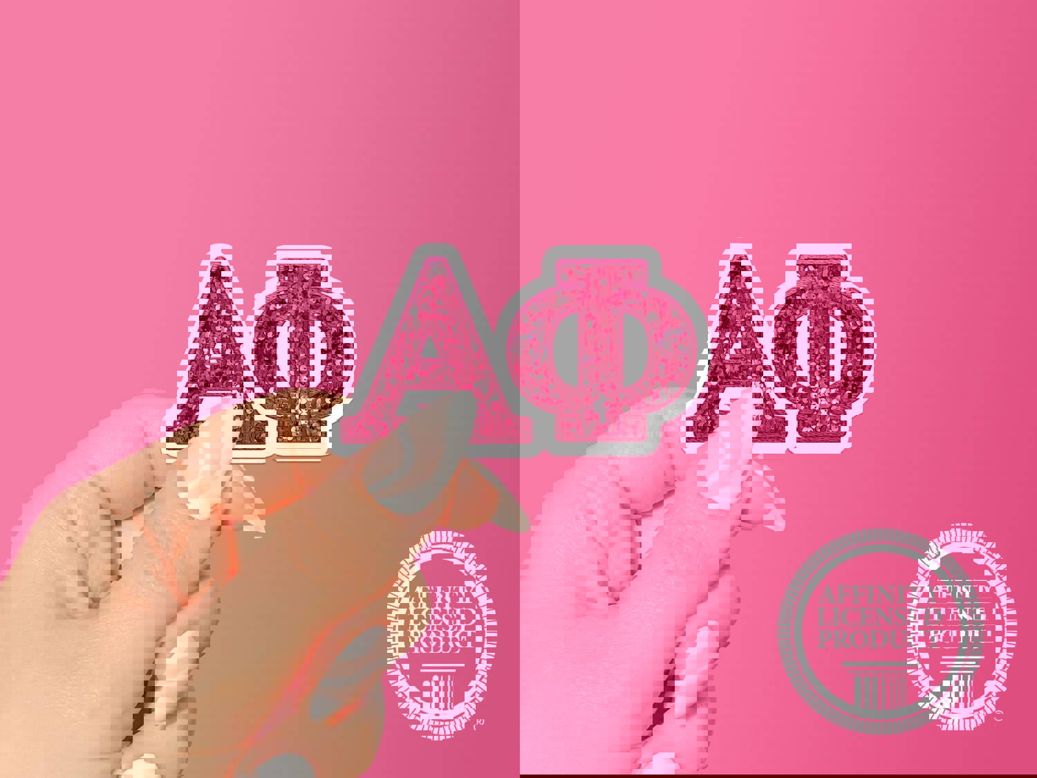 Alpha Phi Sorority Vinyl Sticker with Pink Sequin Decal