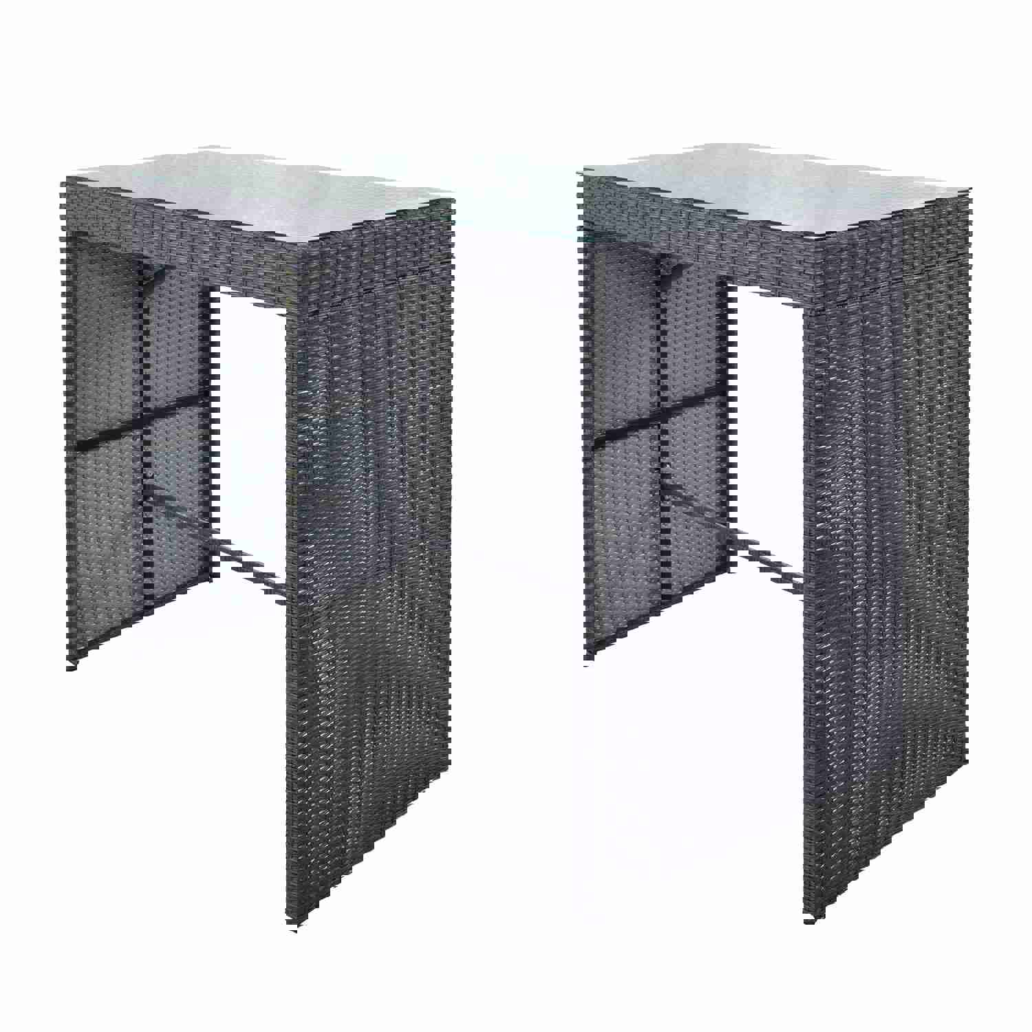 Topmax 5-piece Rattan Outdoor Patio Furniture Set with Gray Cushion and Wicker