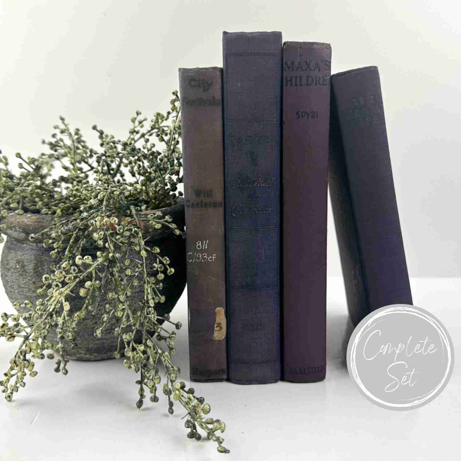 Purple Vintage Books for Home Decor