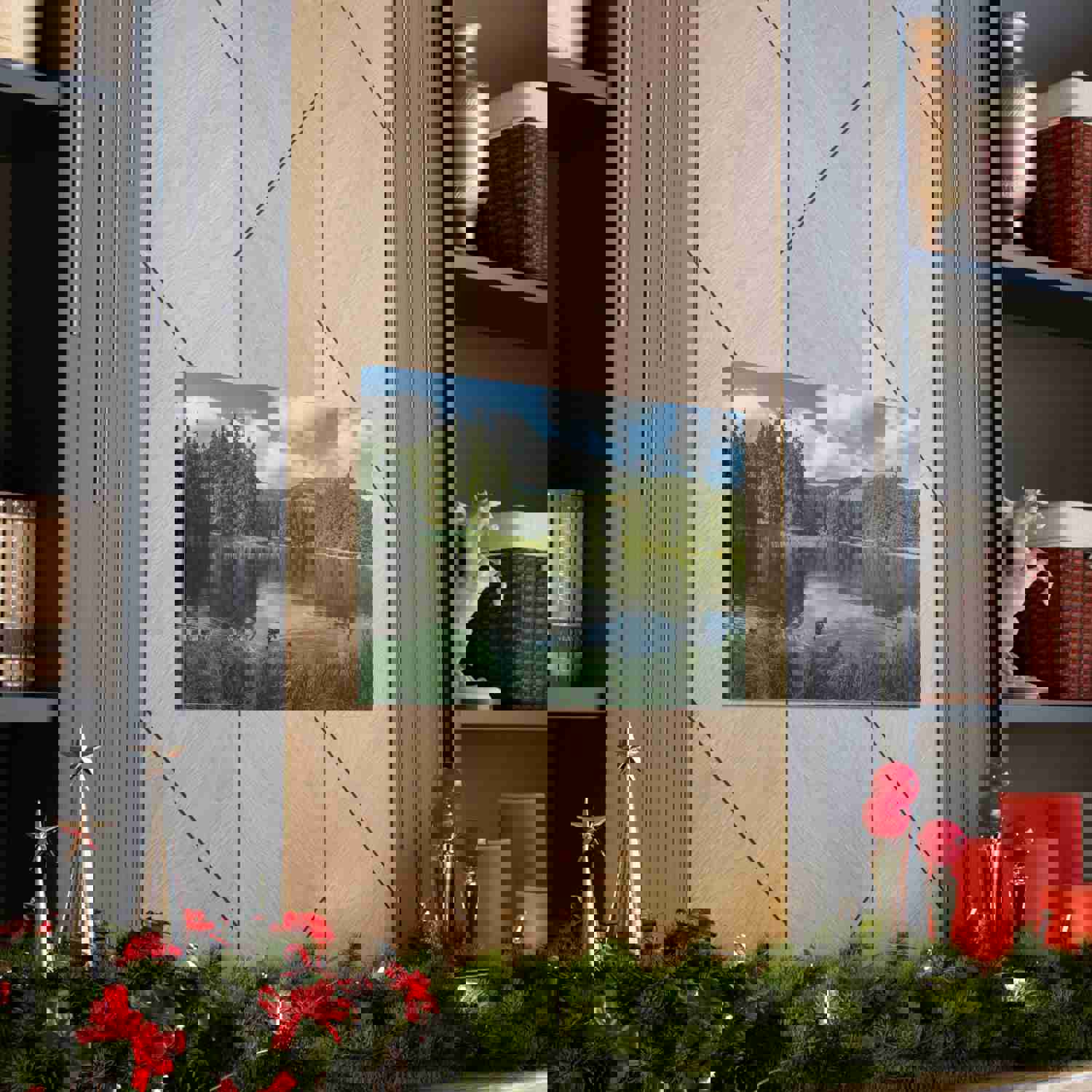 Lake Reflection Green Forest Nature Wilderness Photography Canvas Wall Art