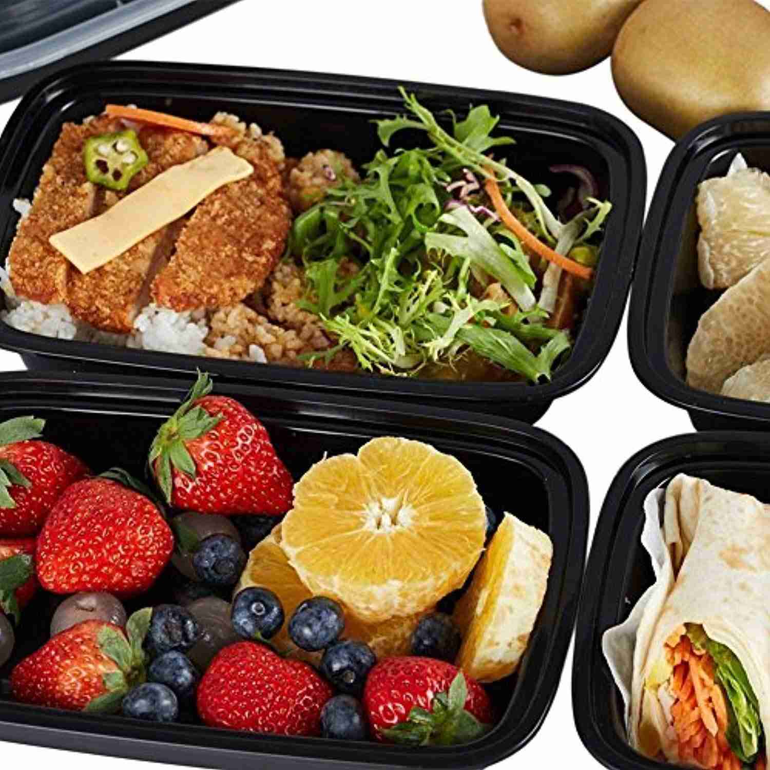 NutriBox [20 Value Pack] - 20 OZ BPA Free Meal Prep Containers with Lids