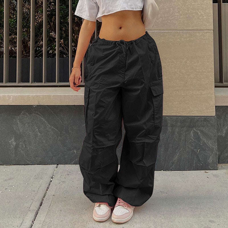 Oversized Plus Size Low Waist Loose Baggy Cargo Sweatpants for Women