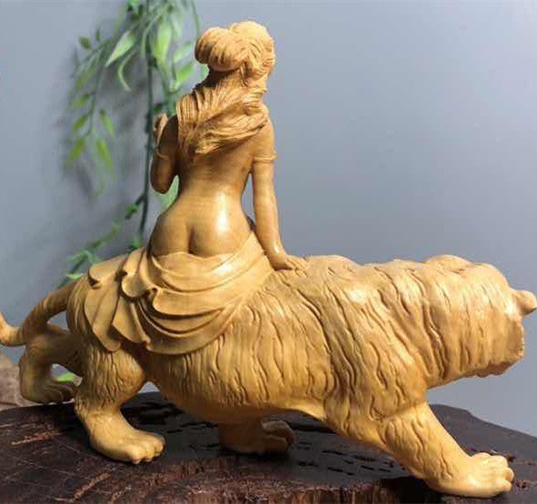 Boxwood Carving Crafts Beauty And The Beast Ornament