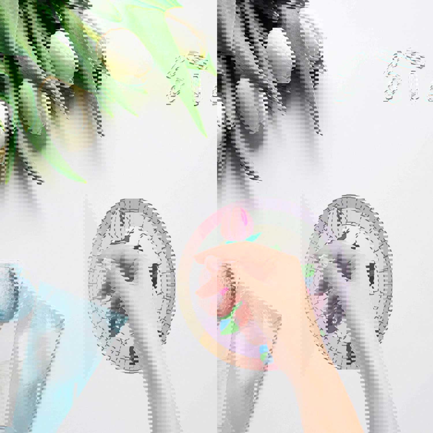 Craspire PVC Window Sticker Set - Flower Pattern, 16x16cm, 8pcs