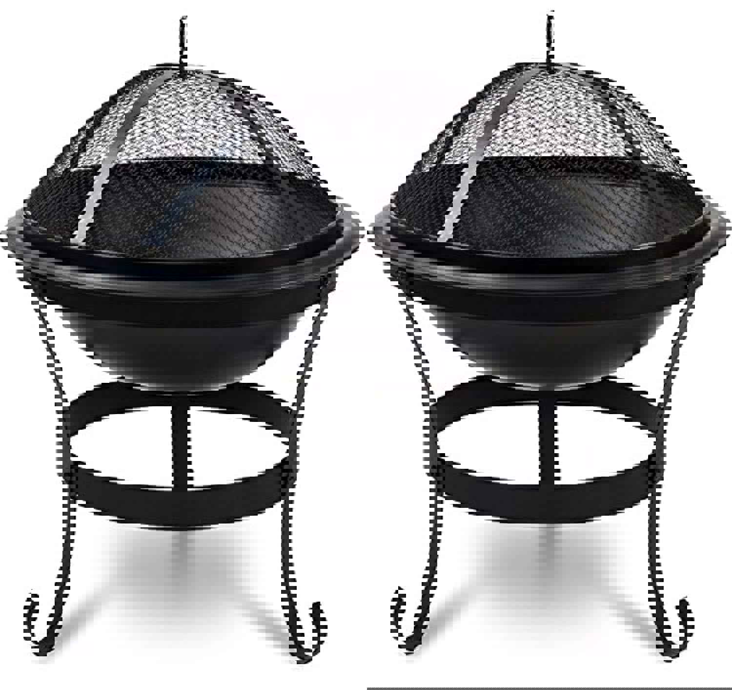 Sorbus 22" Fire Pit Bowl with Mesh Cover, Log Grate, and Poker Tool for Outdoor Use
