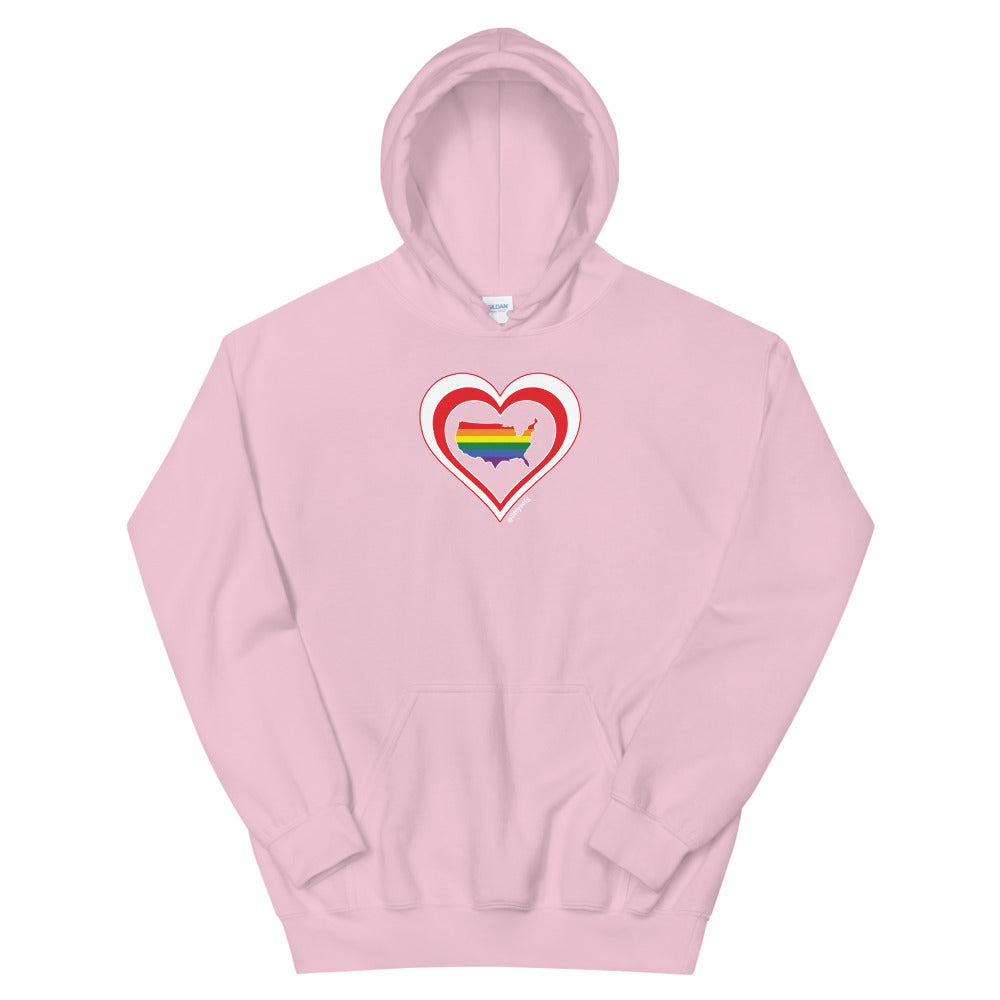 USA Retro Pride United States Heart - Unisex Hoodie