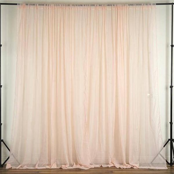 2 Pack Inherently Flame Resistant Chiffon Curtain Panels, Sheer Premium Organza Backdrops With Rod Pockets - 10ftx10ft