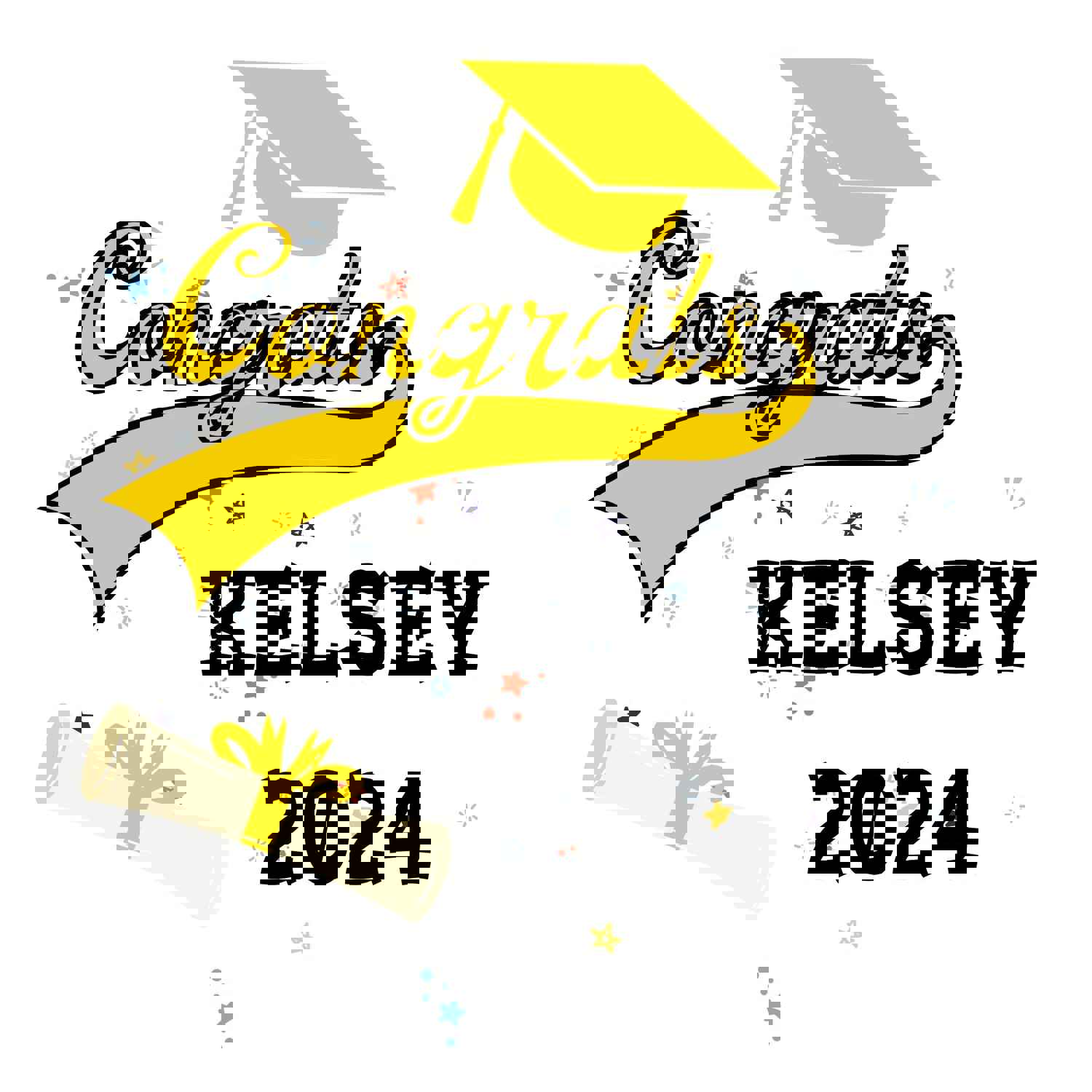 Personalized Grad Party Sticker Bundle - Varsity Congrats