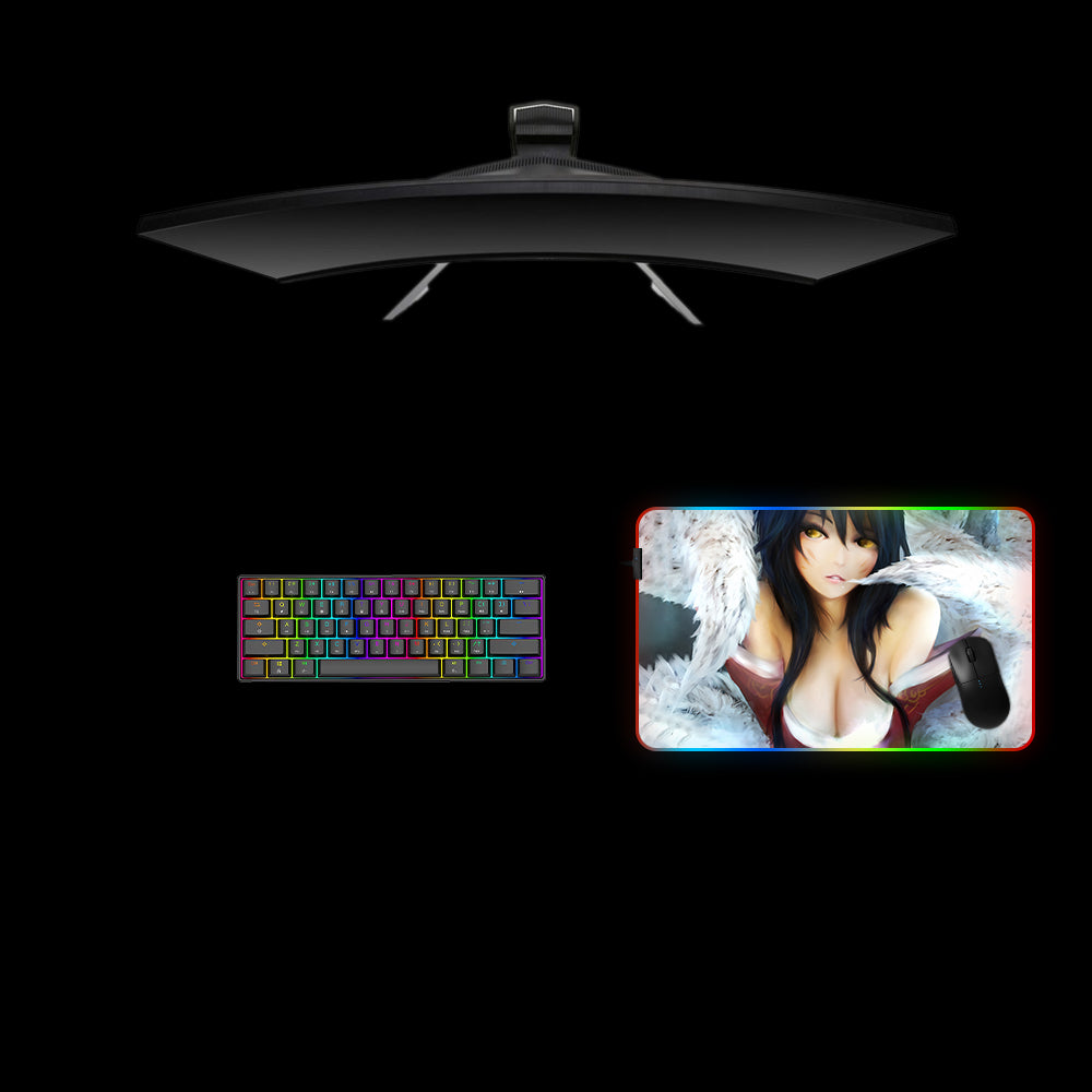 Ahri Design RGB Gaming Mouse Pad with LED Strip for Enhanced Gaming Experience