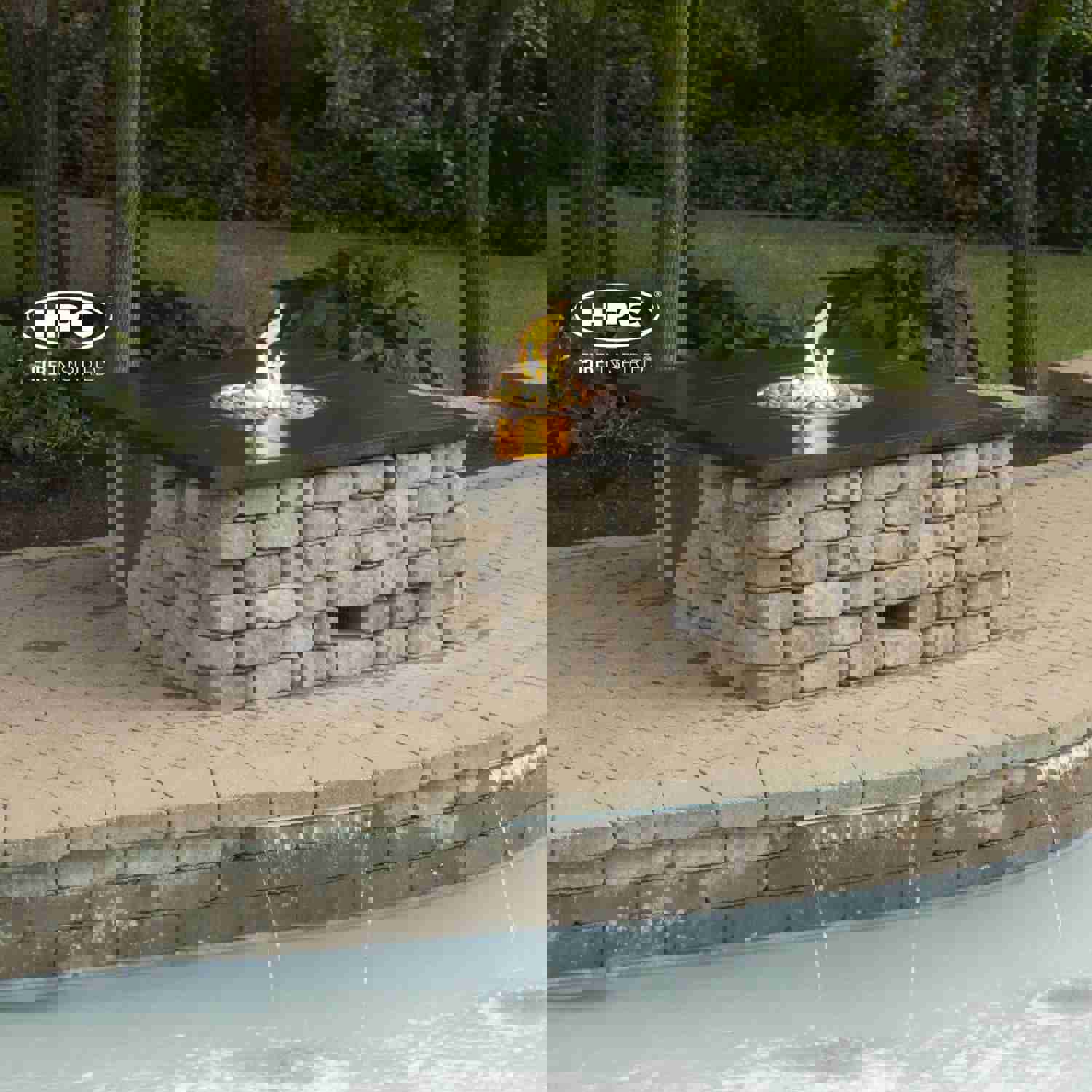 Rectangle Interlink Burner Unfinished LPT Fire Pit Enclosure by HPC Fire