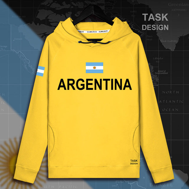 Argentina Argentine AR Men's Hoodie Pullovers - Thin Streetwear Hoodies with Nation Flag Print