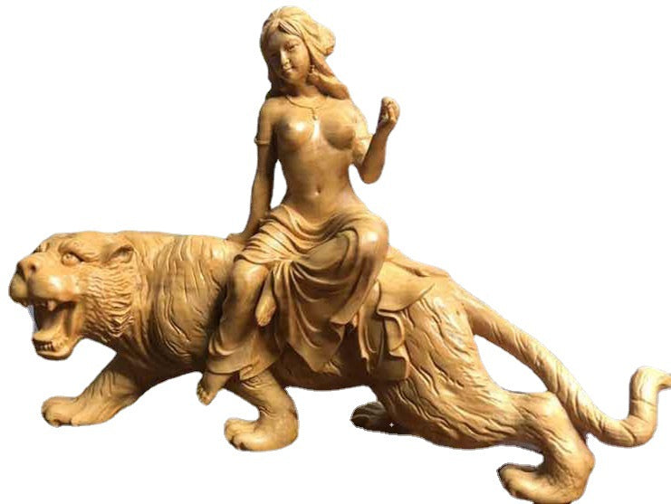Boxwood Carving Crafts Beauty And The Beast Ornament