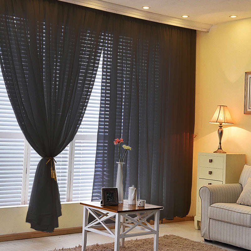 2 Pack Inherently Flame Resistant Chiffon Curtain Panels, Sheer Premium Organza Backdrops With Rod Pockets - 10ftx10ft