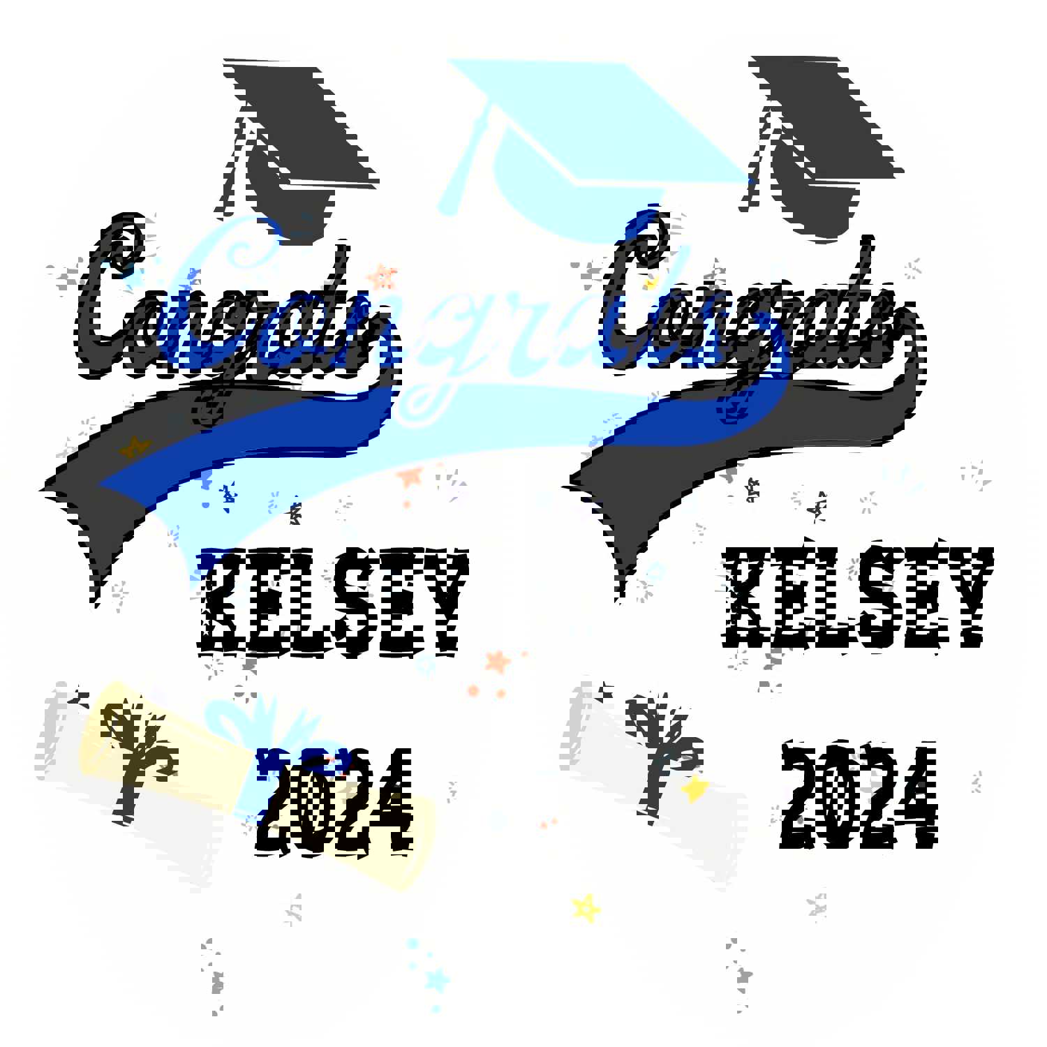 Personalized Grad Party Sticker Bundle - Varsity Congrats