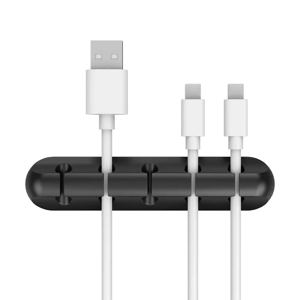 SRline 3/5/7 Clips Cable Winder - Self Adhesive USB Charging Cable Holder for Desk Organization