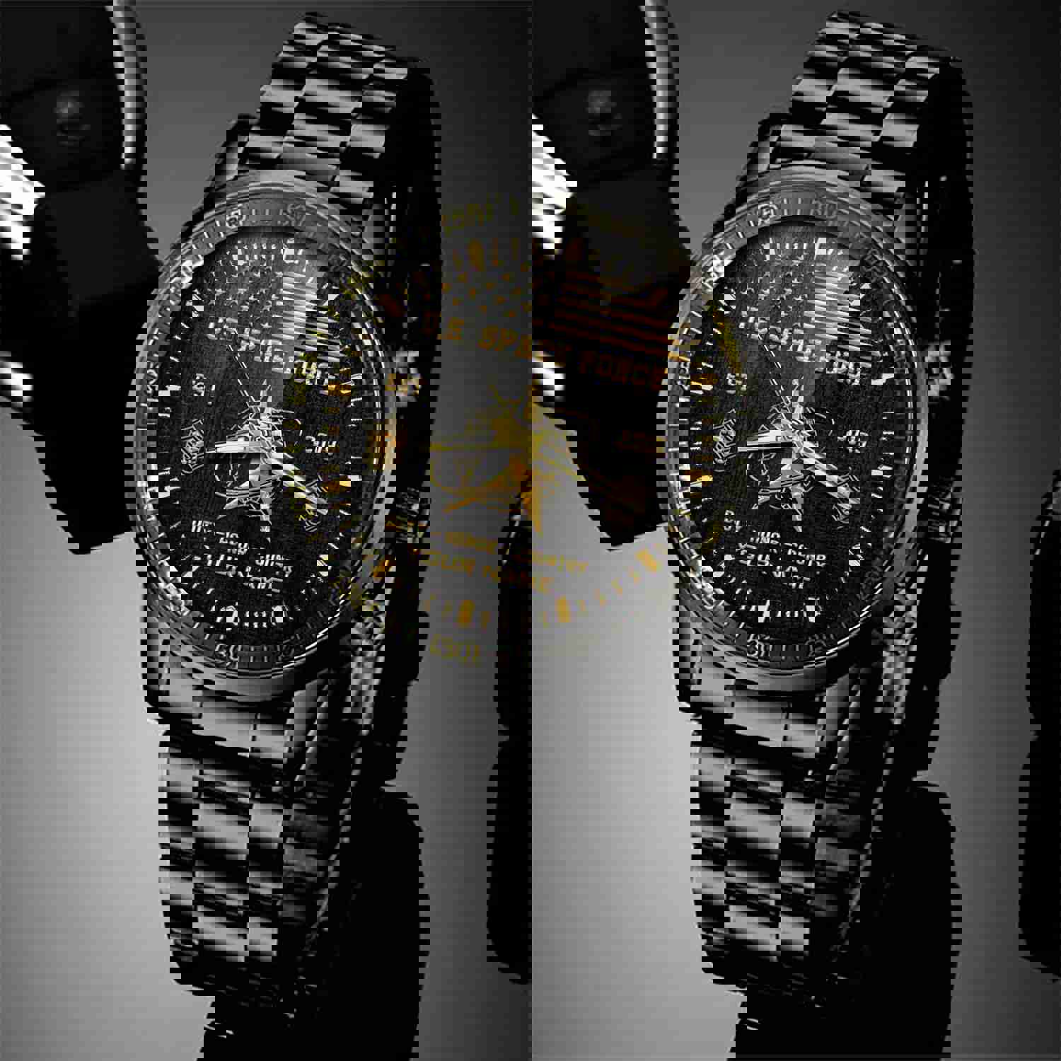 Military USSF Watch U.S Space Force Est. 2019 Black Fashion Watch Custom Space Force Gift