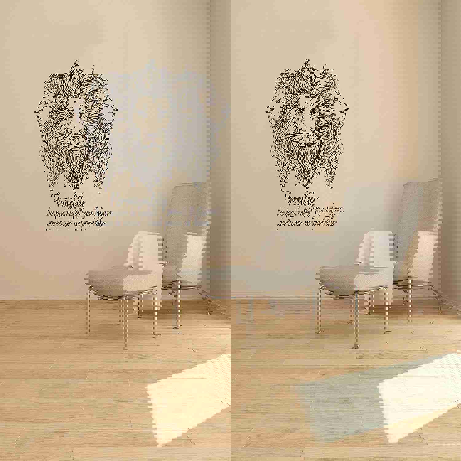 Animal Life Quote Vinyl Wall Sticker Decal - Personality Lion Motivation Quote
