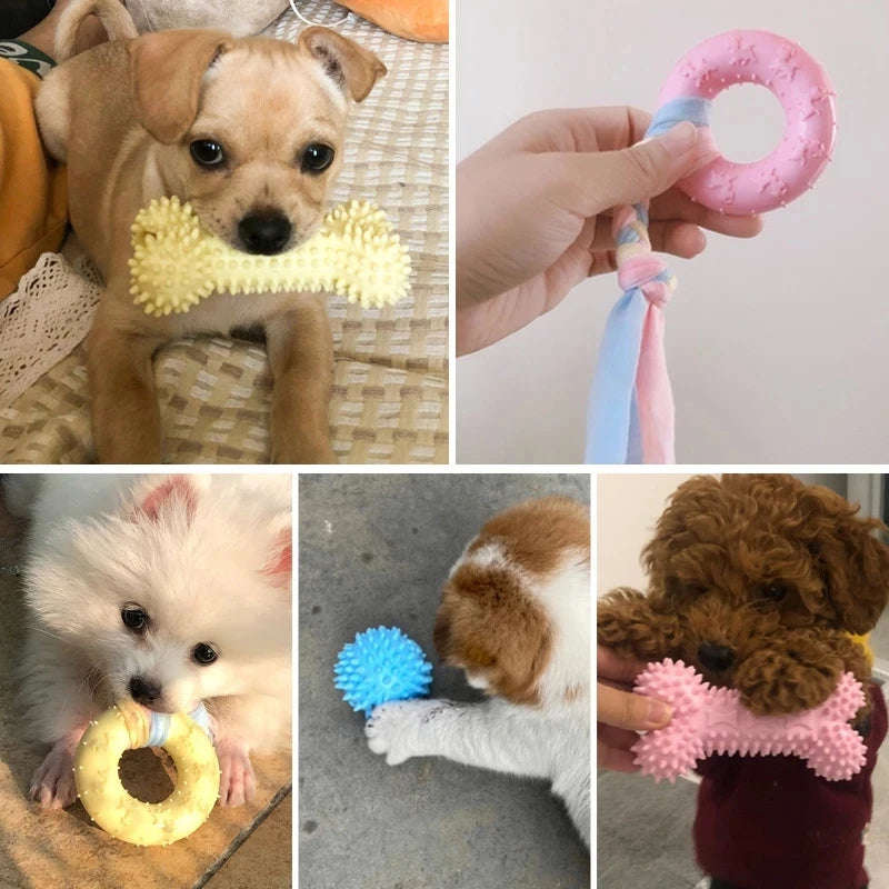 TPR Knot Dog Chew Toy for Small Dogs - Bite Resistant & Teeth Cleaning