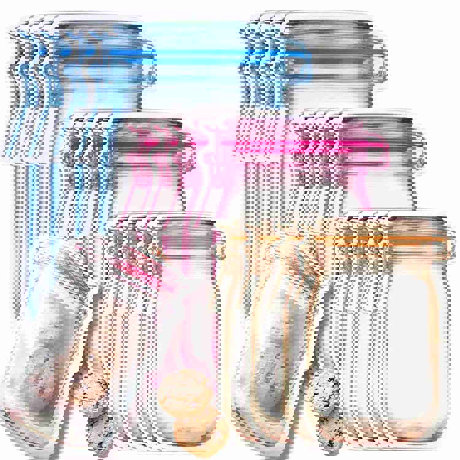 Fireboomoon 30 PCS Multi-Size Mason Jar Pattern Zipper Bags - Reusable, Airtight, Leak-Proof for Food Storage