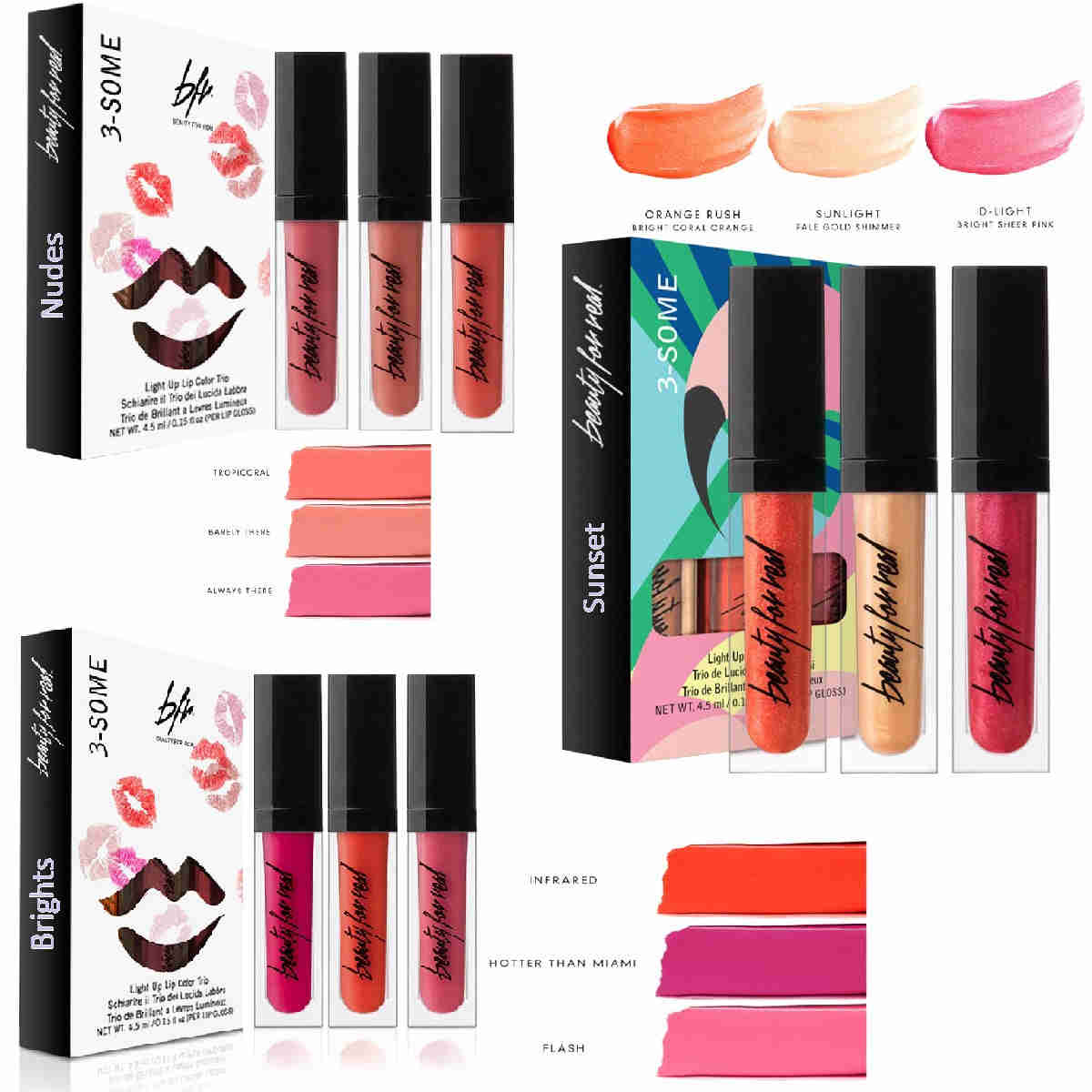 Beauty For Real Liquid Lip Cream Trios with Light and Mirror