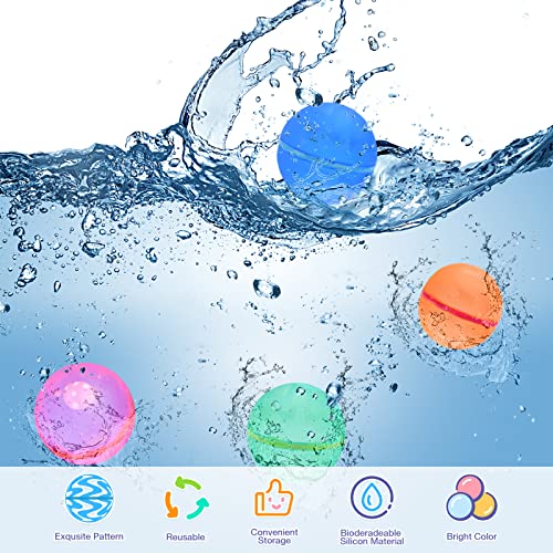 SOPPYCID Reusable Water Bomb Balloons - Summer Fun for Kids (4 Pack)