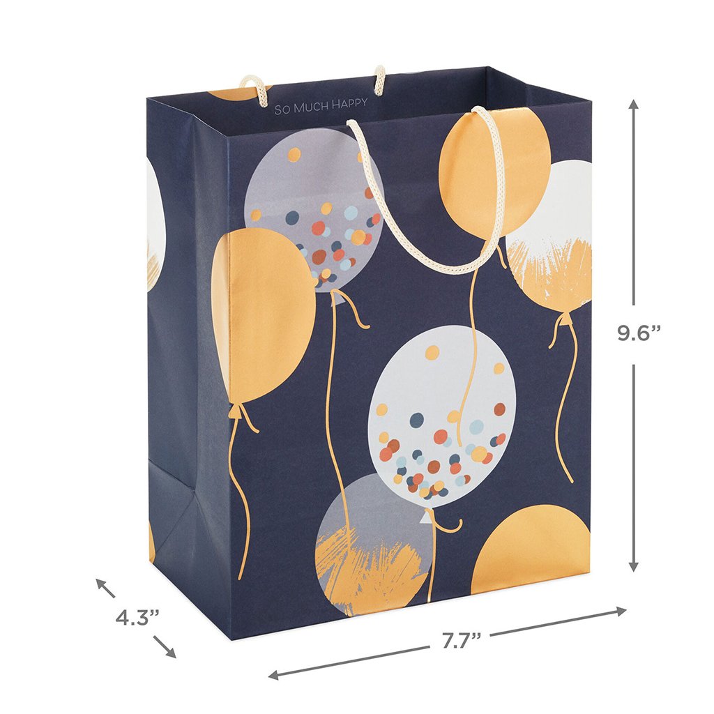 Hallmark: 9.6 Patterned Balloons on Blue Medium Gift Bag