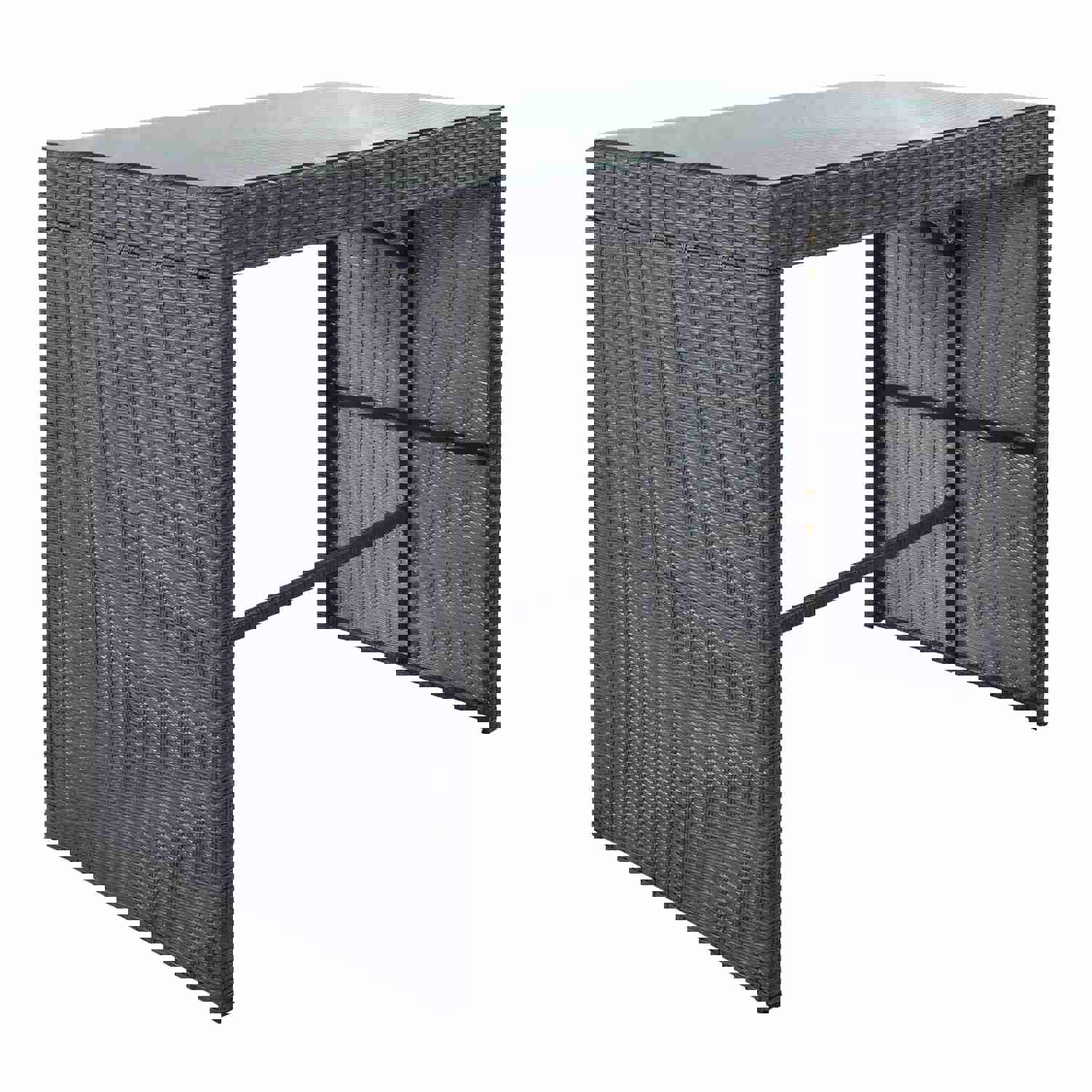 Topmax 5-piece Rattan Outdoor Patio Furniture Set with Gray Cushion and Wicker