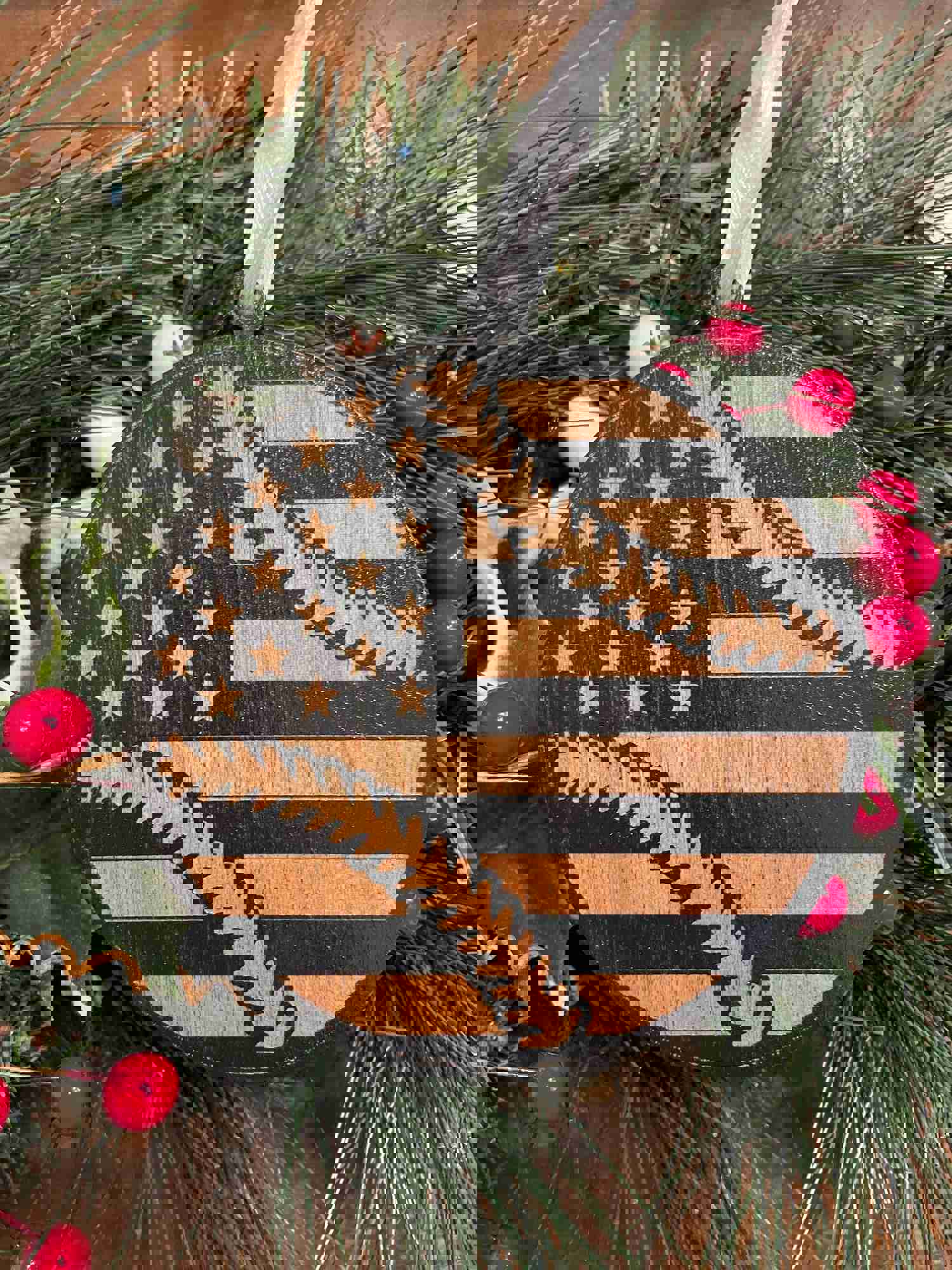 Personalized Baseball Christmas Ornament - MLB Flag Sports Gift