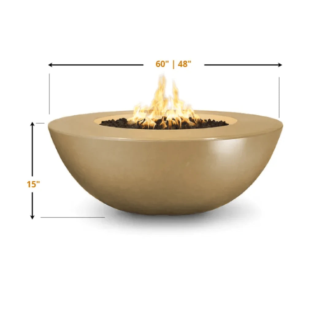 The Outdoor Plus - Sedona Wide Ledge GFRC Concrete Round Natural Gas Fire Pit 60