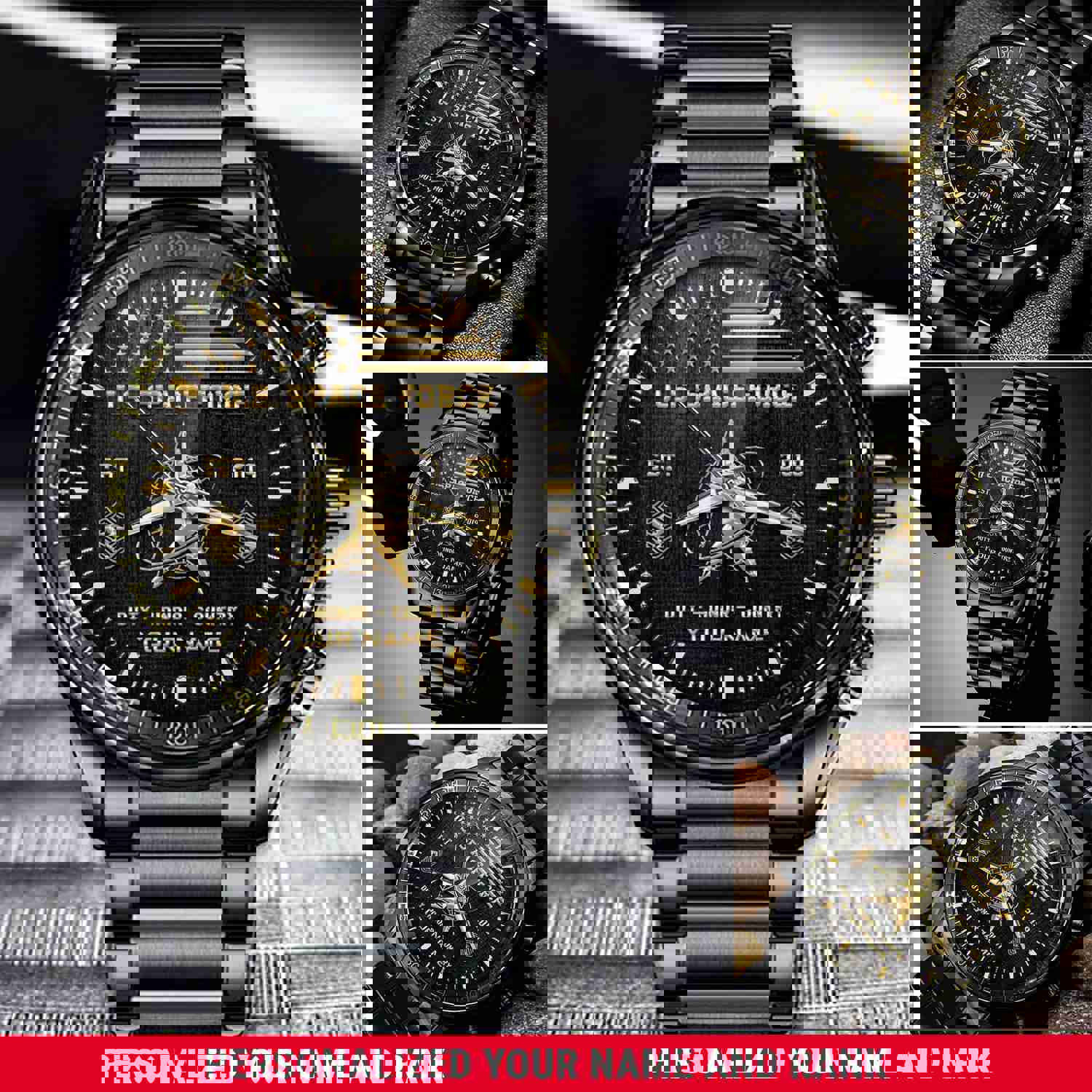 Military USSF Watch U.S Space Force Est. 2019 Black Fashion Watch Custom Space Force Gift