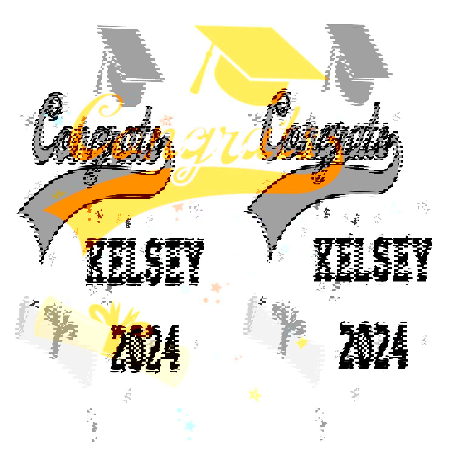 Personalized Grad Party Sticker Bundle - Varsity Congrats