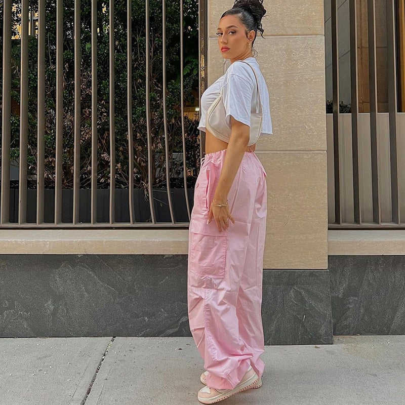 Oversized Plus Size Low Waist Loose Baggy Cargo Sweatpants for Women