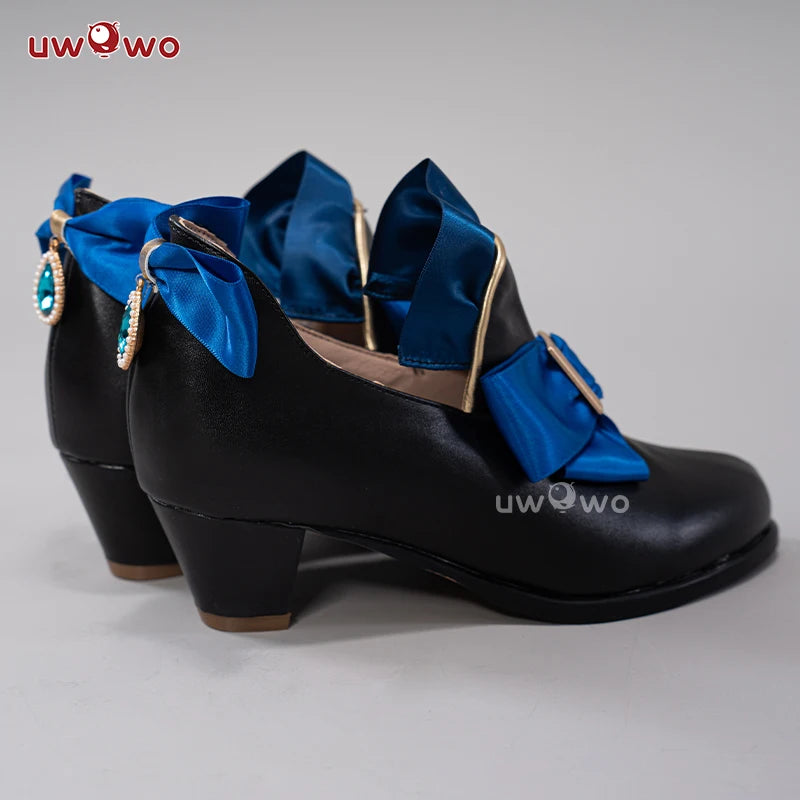 UWOWO Furina Cosplay Shoes - Genshin Impact Furina Boots, Focalors Hydro Archon Fontaine Rococo Style