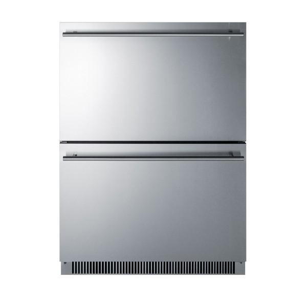 Summit ADRD24 24 Stainless Steel 4.8 cu.ft 2-Drawer Outdoor Refrigerator