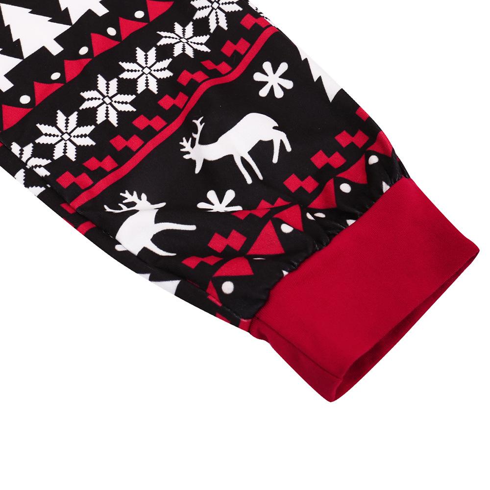 Fashion Family Christmas Hat Pattern Pajamas Set Long Sleeve 2 Pieces Sleepwear Set