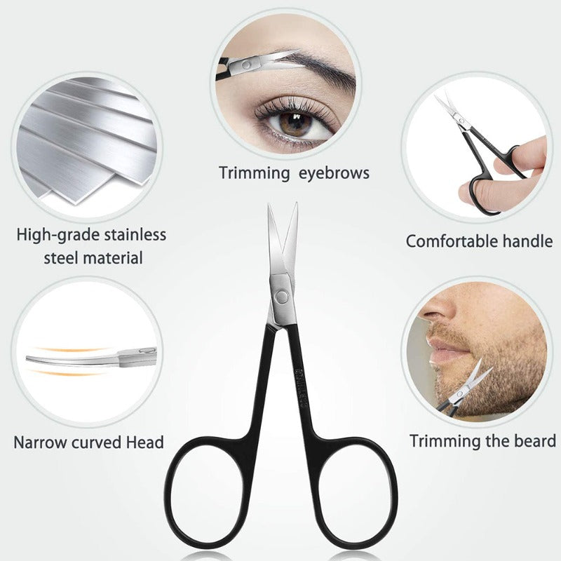 USTAR Professional 6-Piece Eyebrow Tweezers Set with Razor and Scissors for Precise Hair Removal