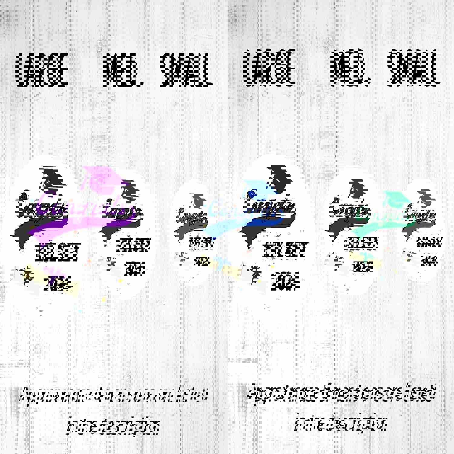 Personalized Grad Party Sticker Bundle - Varsity Congrats