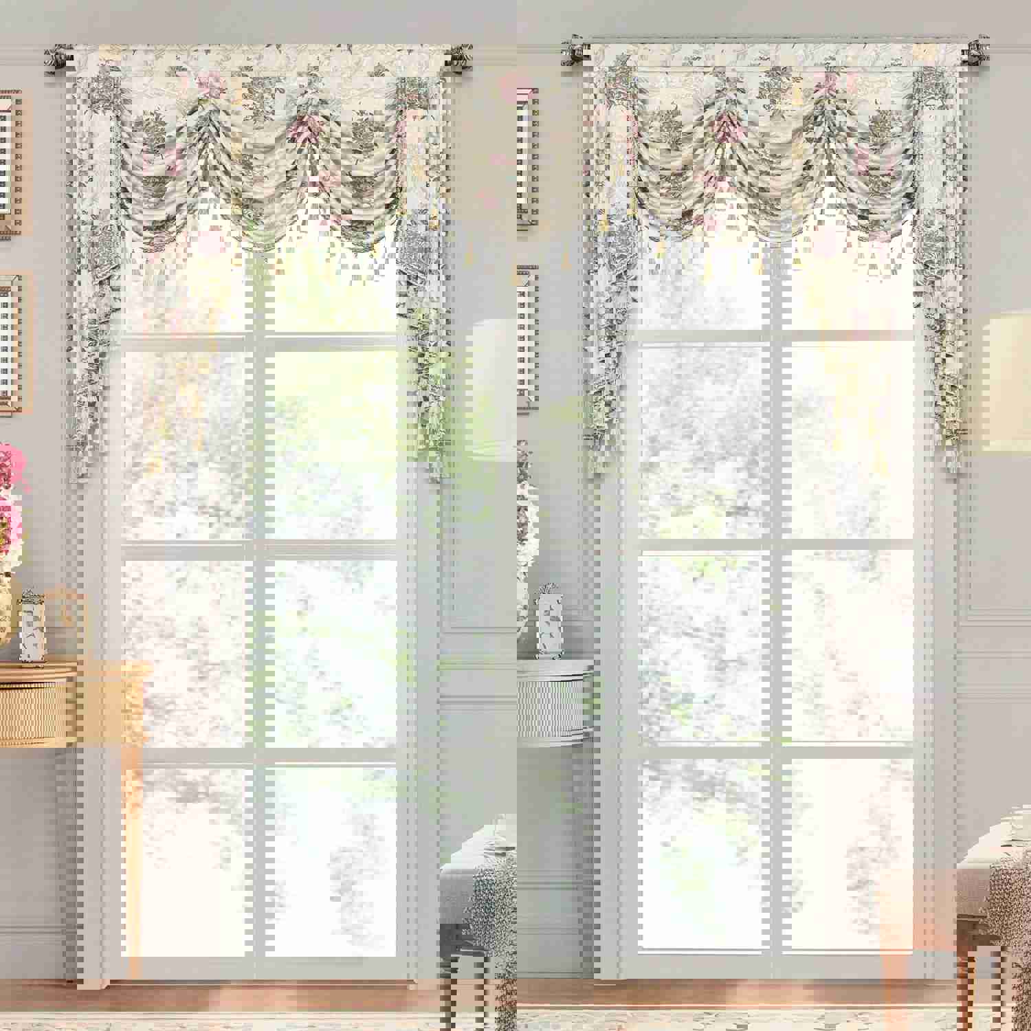 Valencia Swag Valance - French Countryside Inspired Jacquard Fabric