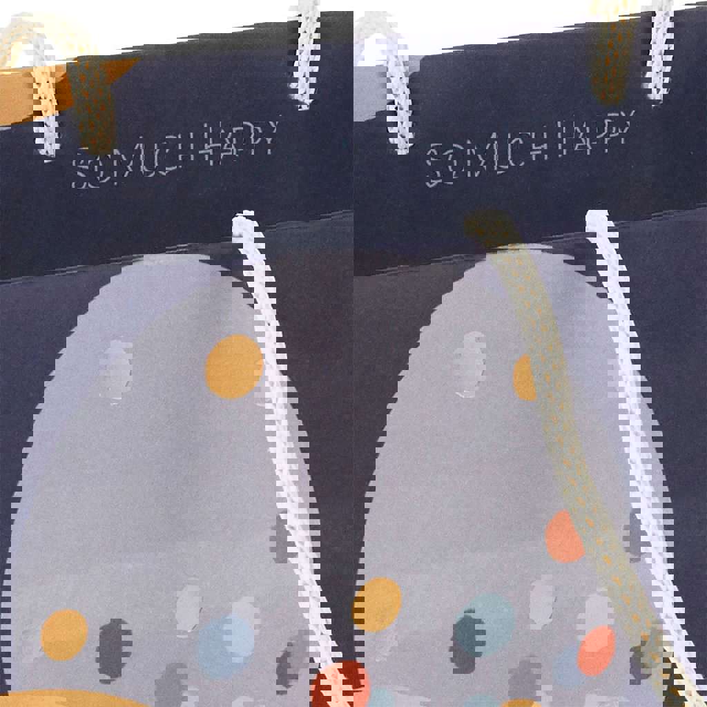 Hallmark: 9.6 Patterned Balloons on Blue Medium Gift Bag