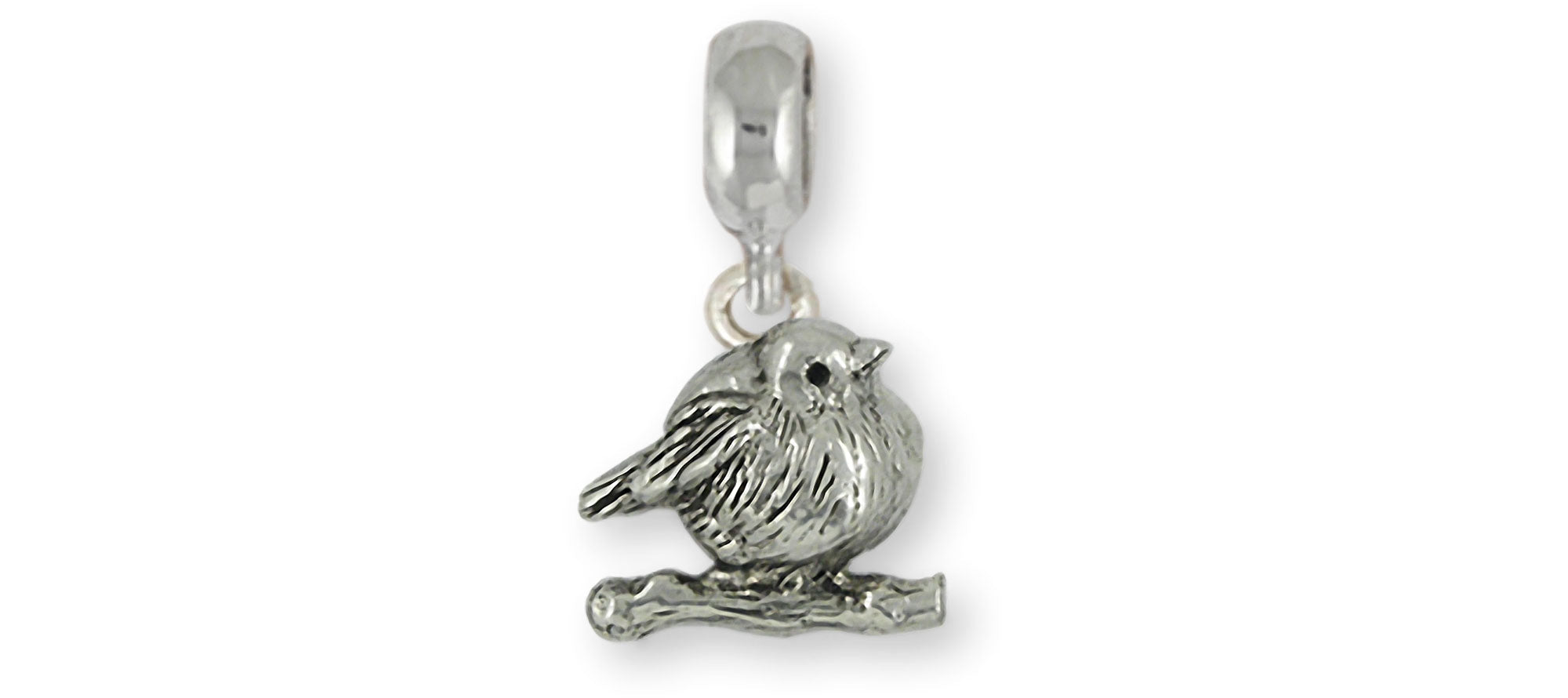 Handmade Love Bird Charm Slide in Sterling Silver for Pandora® Bracelets