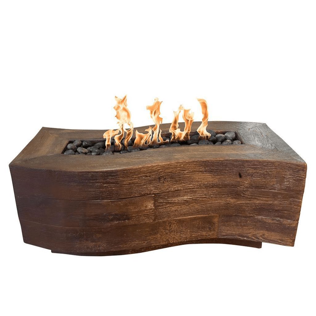 The Outdoor Plus - Big Sur GFRC Wood Grain Concrete Rectangle Gas Fire Pit 72