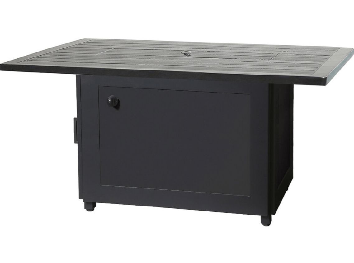 Gensun Meridian Aluminum 56W x 40D Rectangular Gas Fire Pit with Modano Carbon Base
