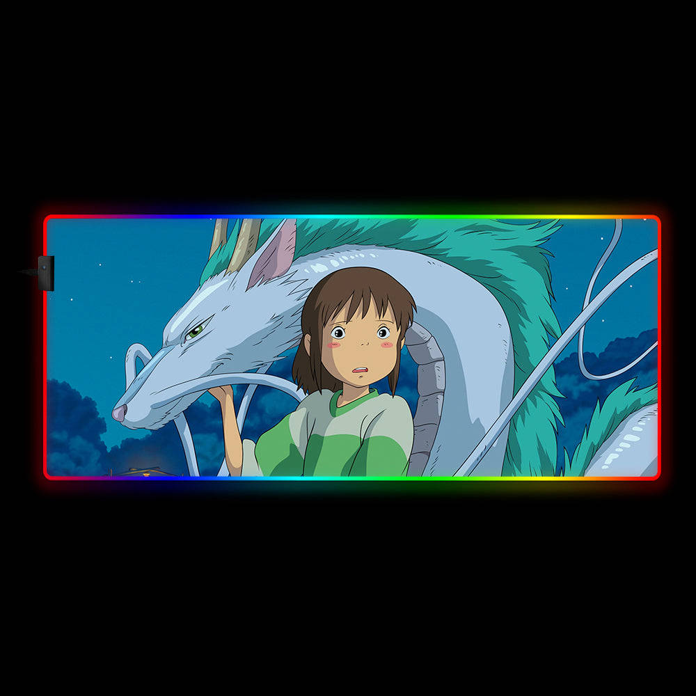 Chihiro & Haku Design RGB Gaming Mouse Pad with LED Lighting - Large Size for Gamers
