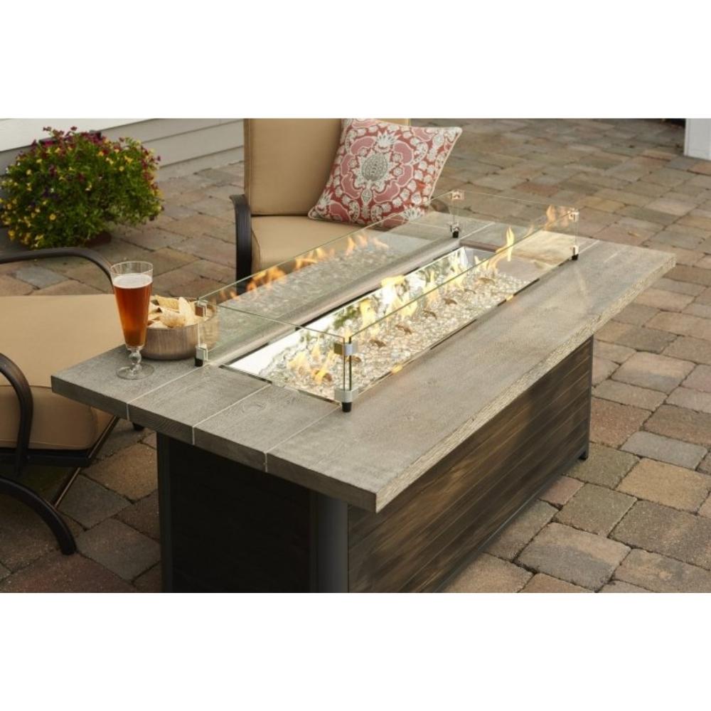 Cedar Ridge 61-Inch Linear Gas Fire Pit Table (CR-1242-K) - Elegant Outdoor Heating Solution