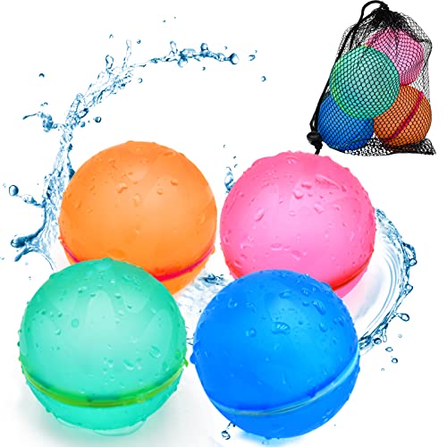 SOPPYCID Reusable Water Bomb Balloons - Summer Fun for Kids (4 Pack)