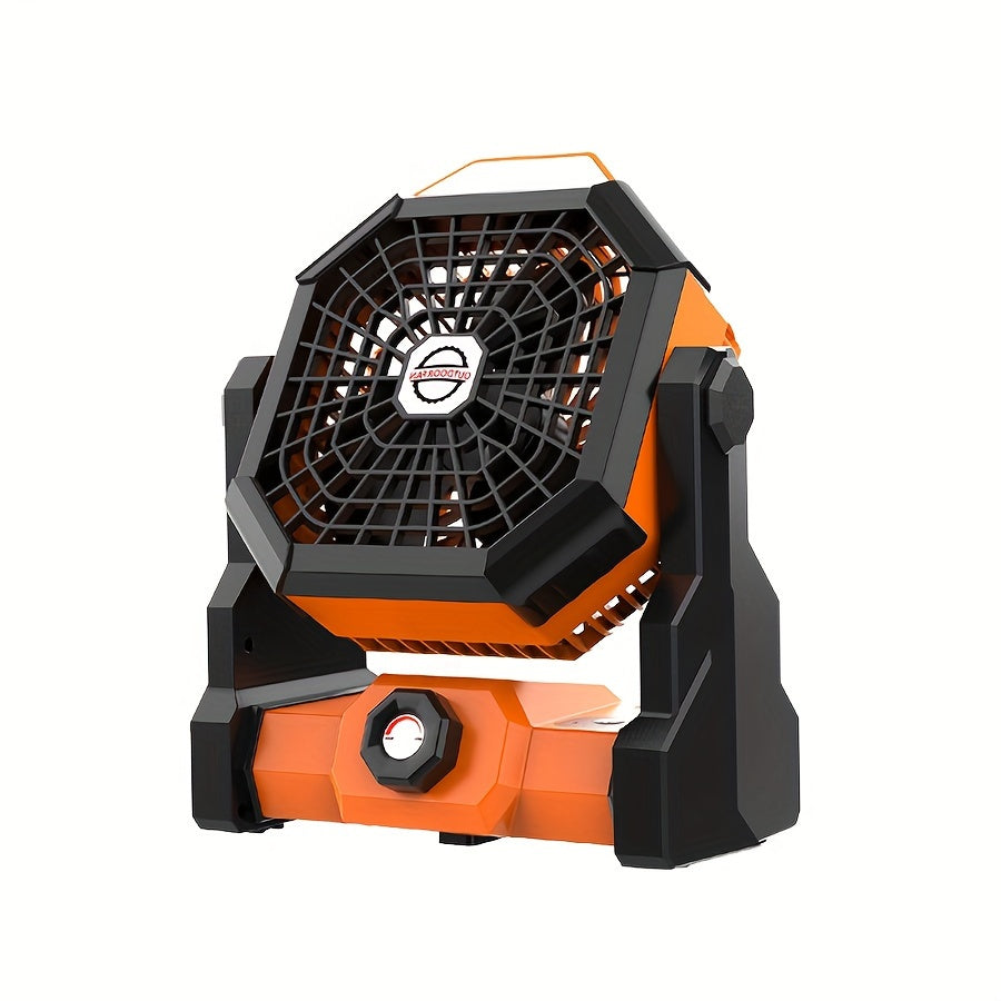 1pc Rechargeable Camping Fan With LED Lantern - Portable USB Table Fan For Tent, Travel, And Outdoor Activities