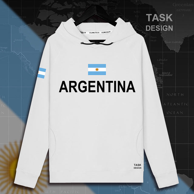 Argentina Argentine AR Men's Hoodie Pullovers - Thin Streetwear Hoodies with Nation Flag Print