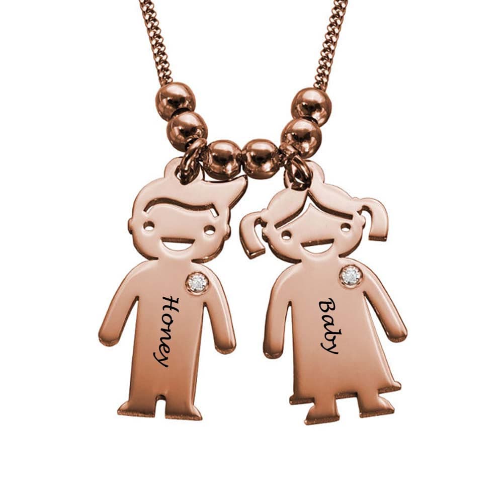 Custom Text Couple Doll Necklace Personalized Silver Name Necklace Jewelry