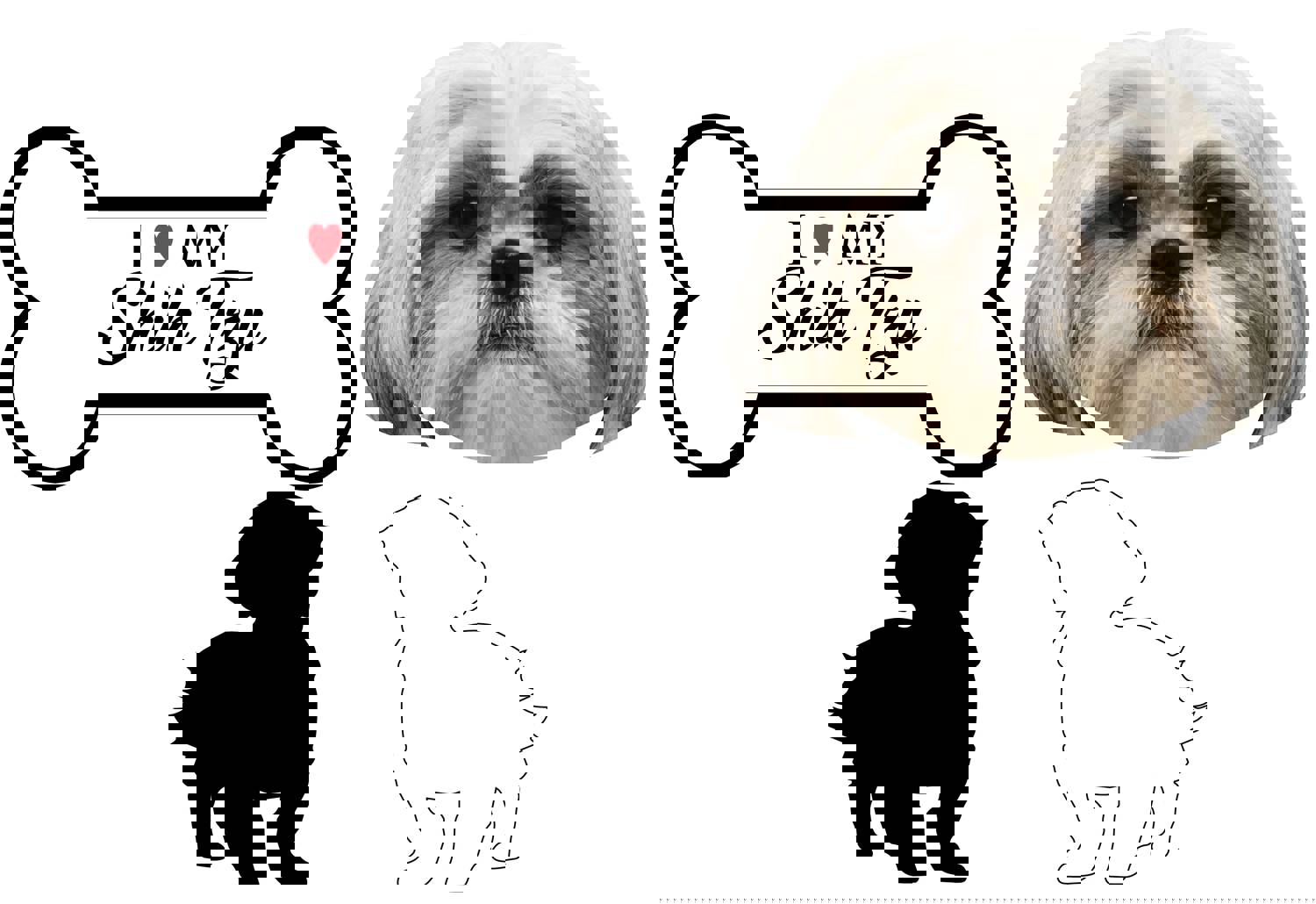 Shih Tzu - Dog Breed Decals (Set of 16) - Custom Sizes Available