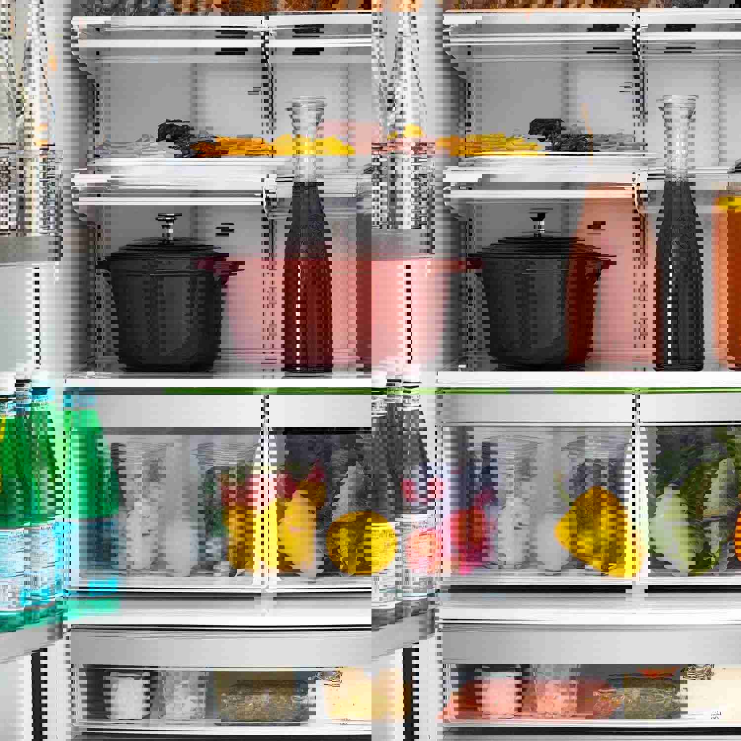 ZLINE 36 In. Autograph 22.5 cu. ft. Refrigerator with Ice Maker in Fingerprint Resistant Black Stainless Steel and Gold Accents